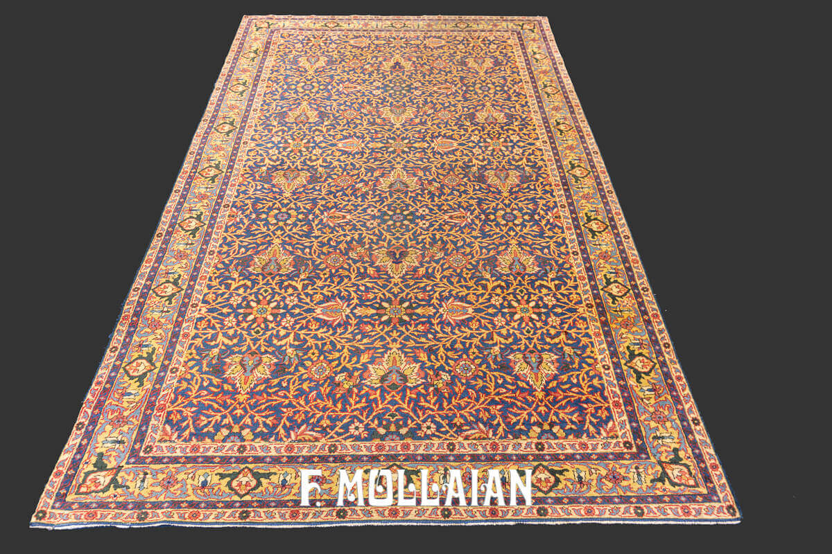 Floral All-over Antique Persian Hand-knotted Kerman Ravar Rug n°:69065869